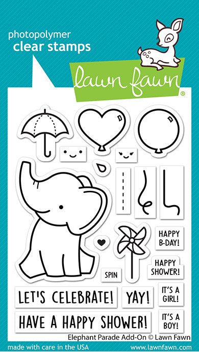 Lawn Fawn Elephant Parade Add On Stamp/Die Bundle