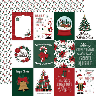 Echo Park Santa Claus 3X4 Journaling Cards 12X12 Paper