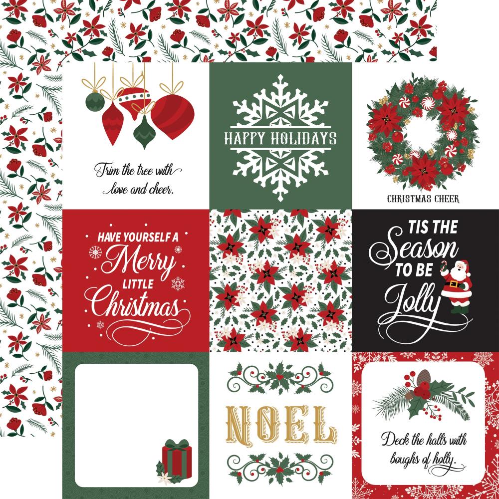 Echo Park Santa Claus 4X4 Journaling Cards Paper