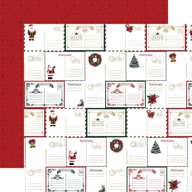 Echo Park Santa Claus Christmas Post Cards 12X12 Paper