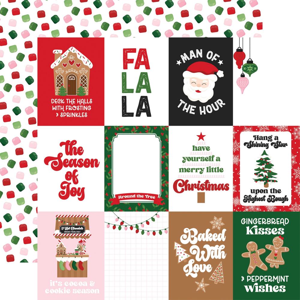 Echo Park Santa's Christmas Delivery 3X4 Journaling Cards Paper