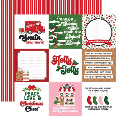 Echo Park Santa's Christmas Delivery 4X4 Journaling Cards Paper