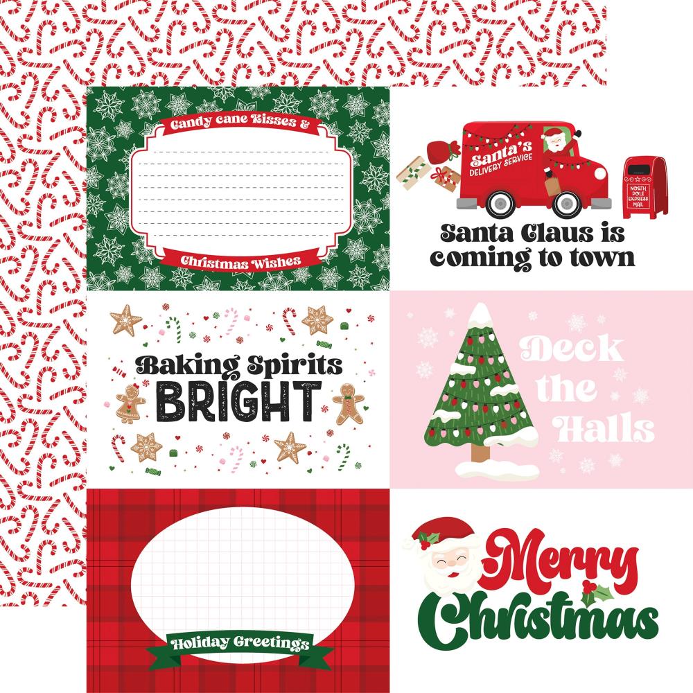 Echo Park Santa's Christmas Delivery 6X4 Journaling Cards 12X12 Paper
