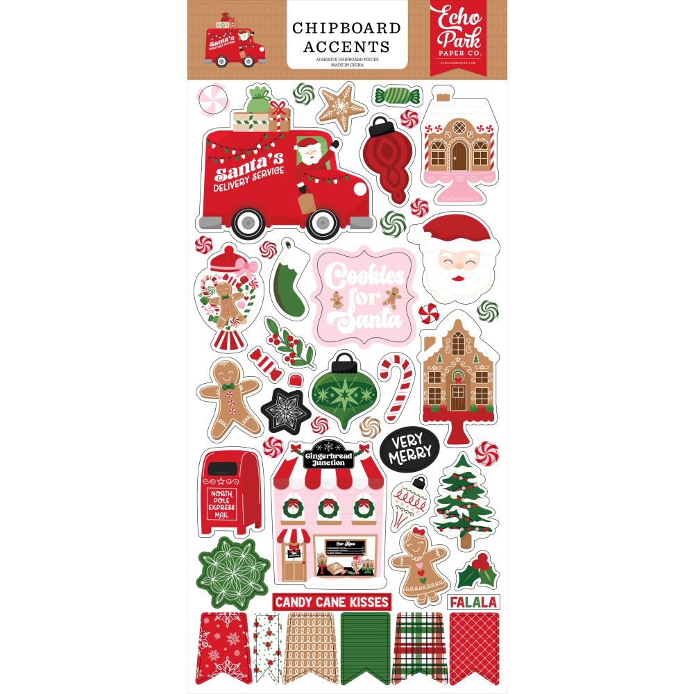 Echo Park Santa's Christmas Delivery 6X13 Chipboard Accents