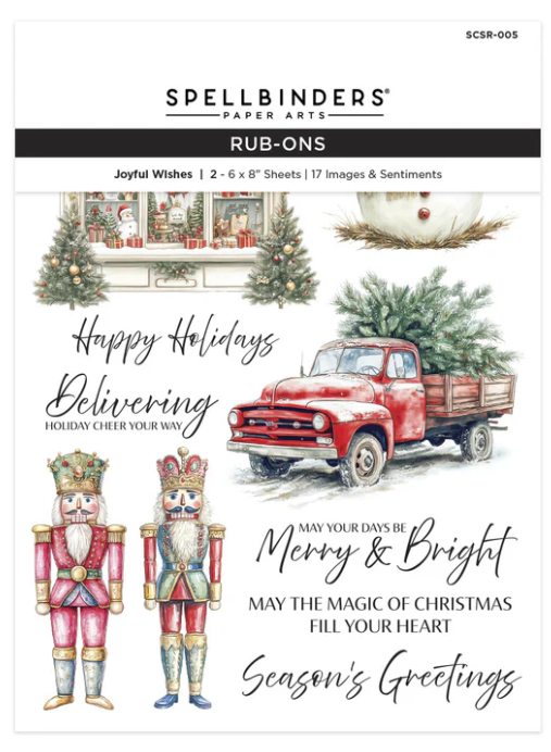 Spellbinders Joyful Wishes Rub Ons