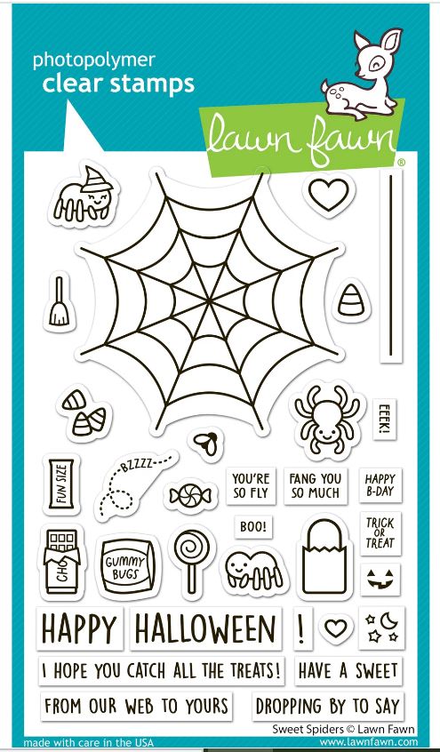 Lawn Fawn Sweet Spider Bundle Stamp, Die, Coloring Stencil