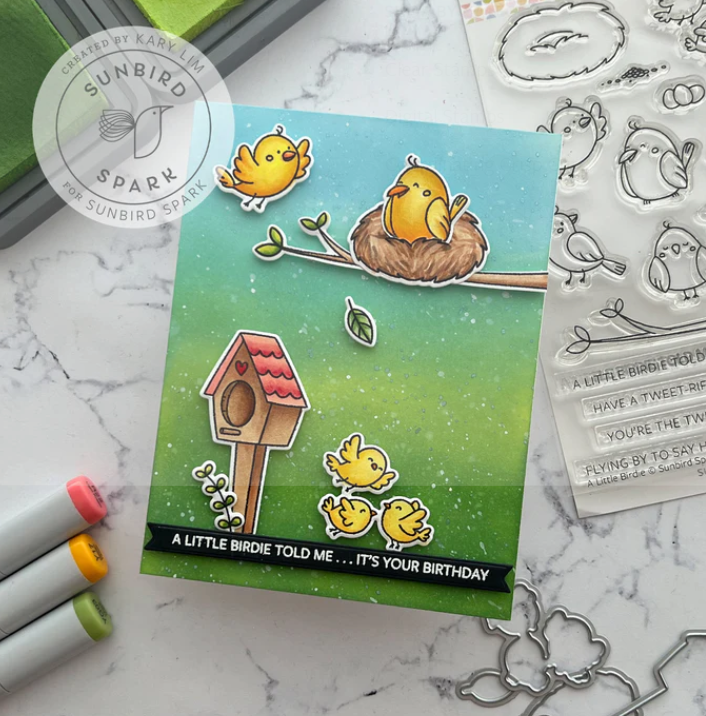 Sunbird Spark A Little Birdie Clear Stamps