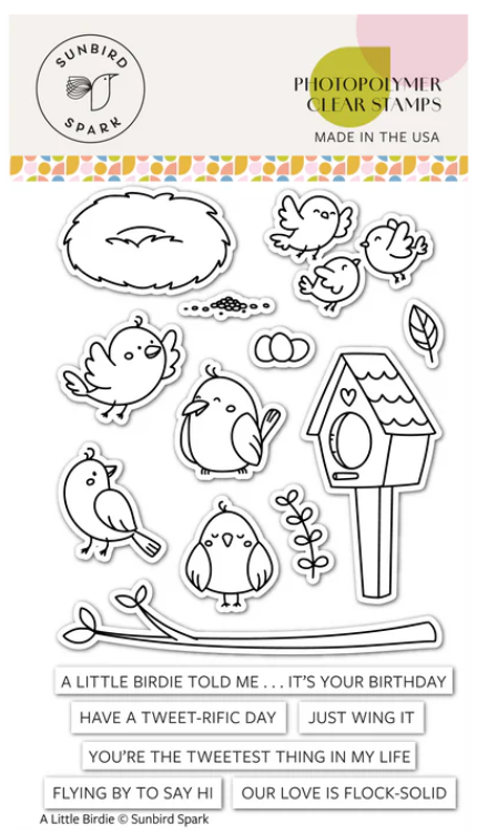 Sunbird Spark A Little Birdie Clear Stamps