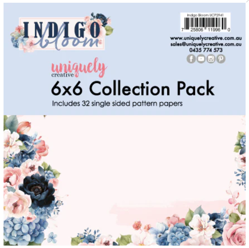 Uniquely Creative Indigo Bloom 6X6 Paper Pad