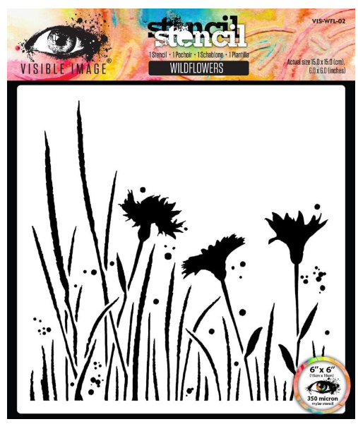 Visible Image Wildflower 6X6 Stencil