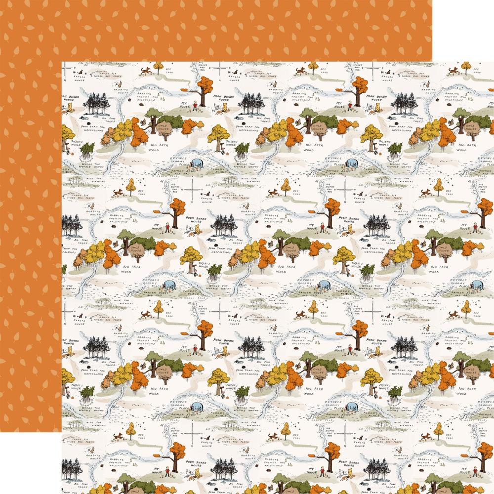 Echo Park Winnie the Pooh Autumn Fall Days Map 12X12 Paper