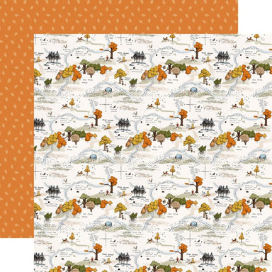 Echo Park Winnie the Pooh Autumn Fall Days Map 12X12 Paper