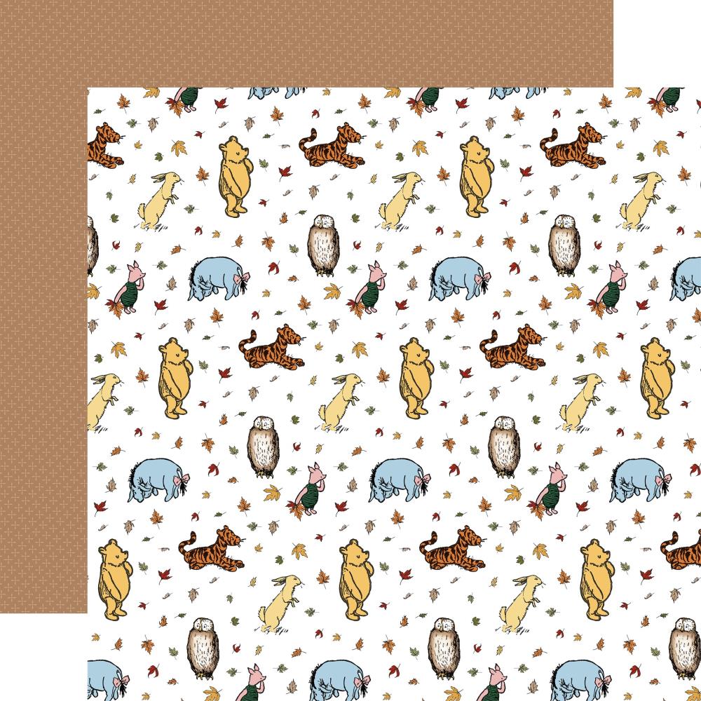 Echo Park Winnie the Pooh Autumn Crunchy Leaves and Friends 12X12 Paper