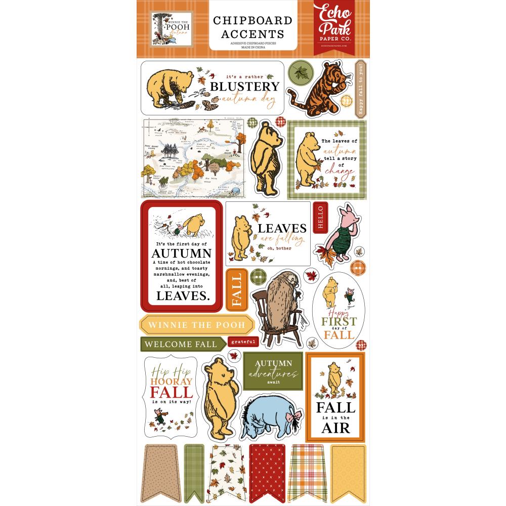 Echo Park Winnie the Pooh Autumn 6X13 Chipboard Accents
