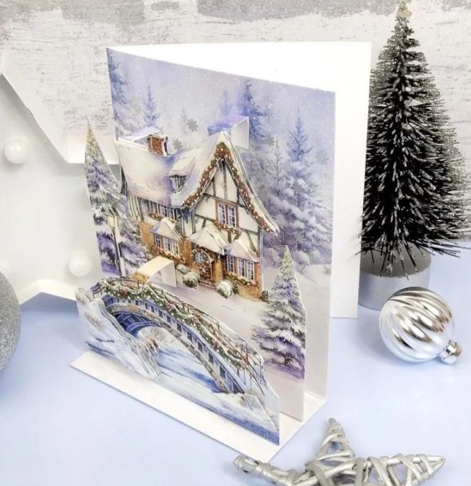 Hunky Dory A Winter Retreat Pop Up Stepper Card