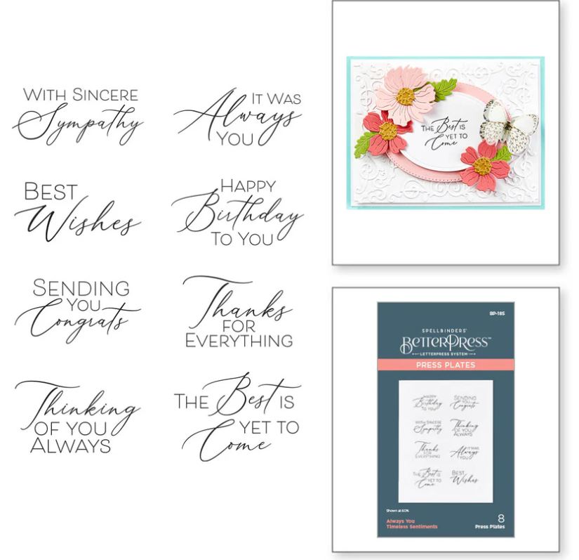 Spellbinders Always You Timeless Sentiments Betterpress Plate