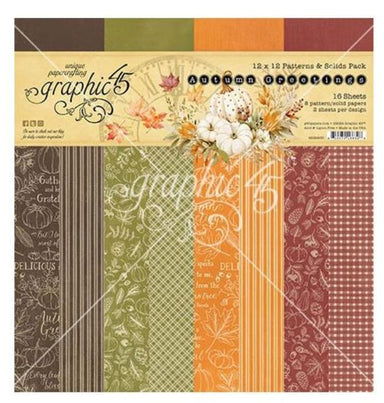 Graphic 45 Autumn Greetings Patterns & Solids 12X12 Collection