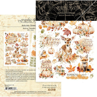 Graphic 45 Autumn Greetins Rub On Transfers