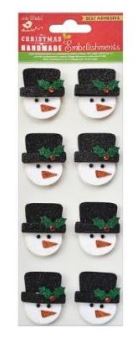 Little Birdie Christmas Glitter Snowman Embellishments