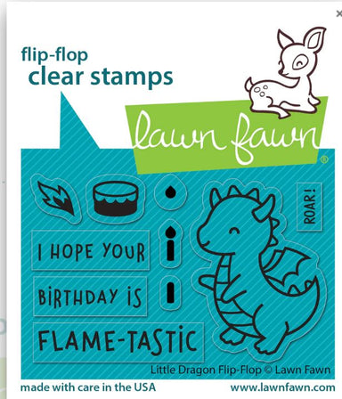 Lawn Fawn Little Dragon Flip Flop Stamp