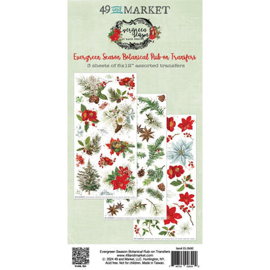 49 and Market Evergreen Season Botanical Rub Ons