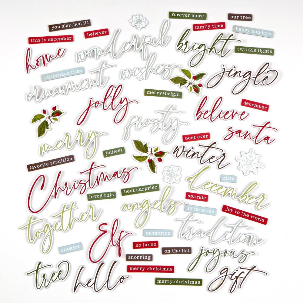 49 and Market Evergreen Season Chipboard Words