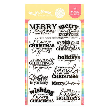 Waffle Flower Family Christmas Stamp