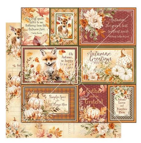 Graphic 45 Autumn Greetings Gather and Be Grateful 12X12 Paper