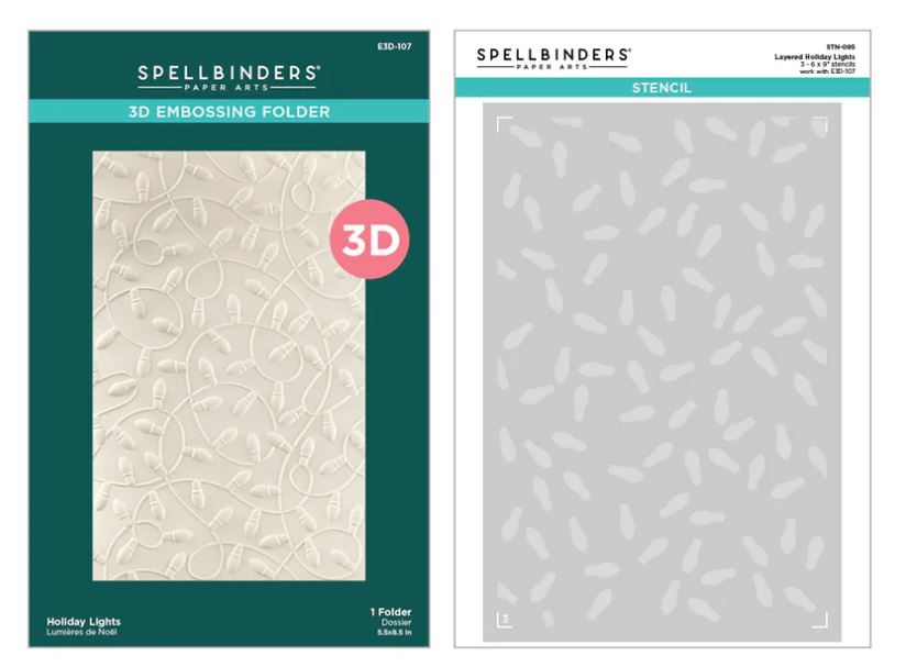 Spellbinders Holiday Lights 3D Folder and Stencil Bundle