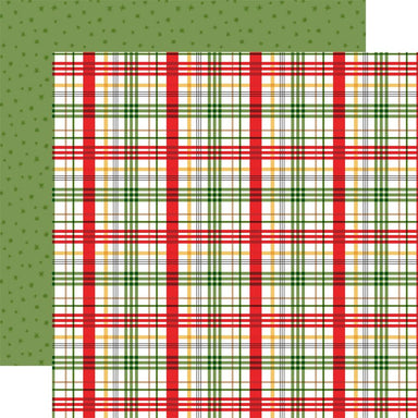 Echo Park Winnie the Pooh Christmas Holiday Plaid 12X12 Paper