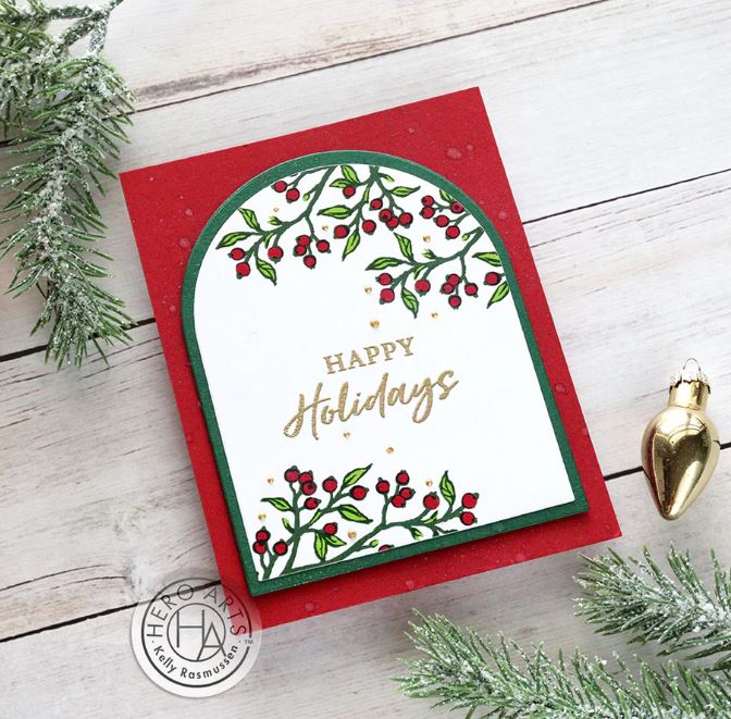 Hero Arts Color Layering Holly Branch Stamp/Die Bundle