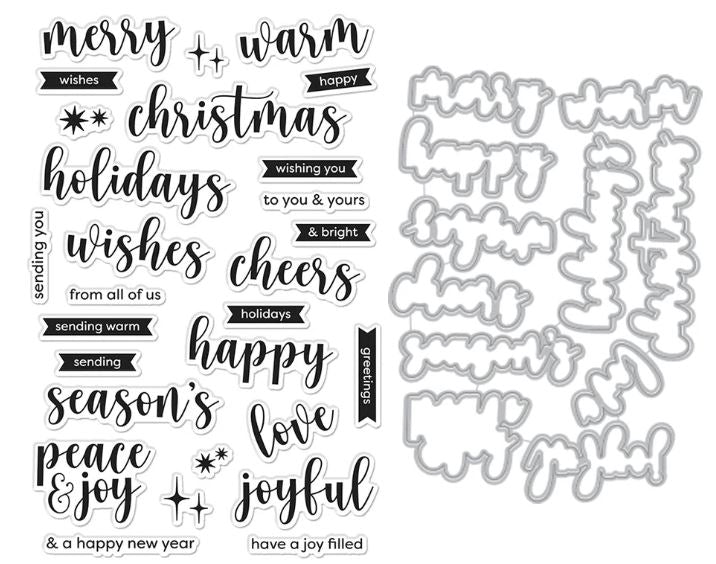 Hero Arts Joyful Christmas Messages Stamp/Die Bundle