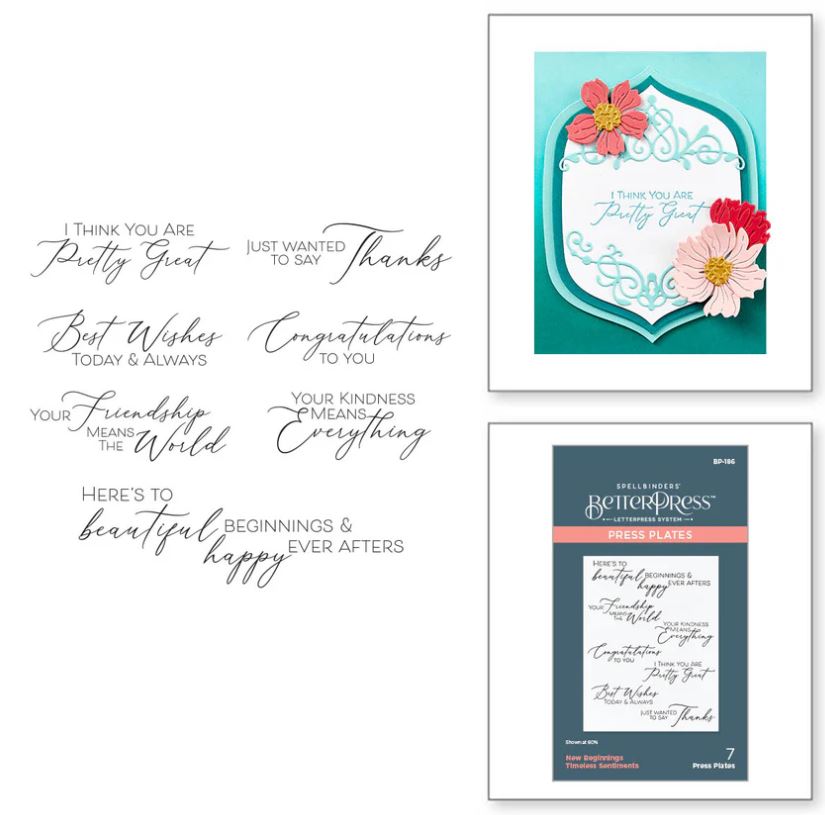 Spellbinders Betterpress New Beginnings Timeless Sentiments