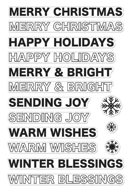 Hero Arts Offset Holiday Messages Stamp Set