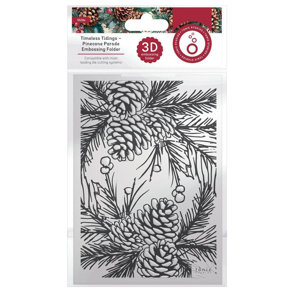 Tonic Pinecone Parade Embossing Folder