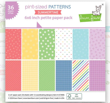 Lawn Fawn 6X6 Paper Pad Pint Sized Patterns Summertime