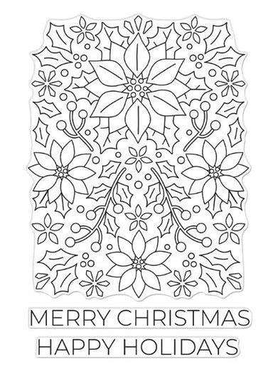 Hero Arts Poinsettia Pattern Stamp