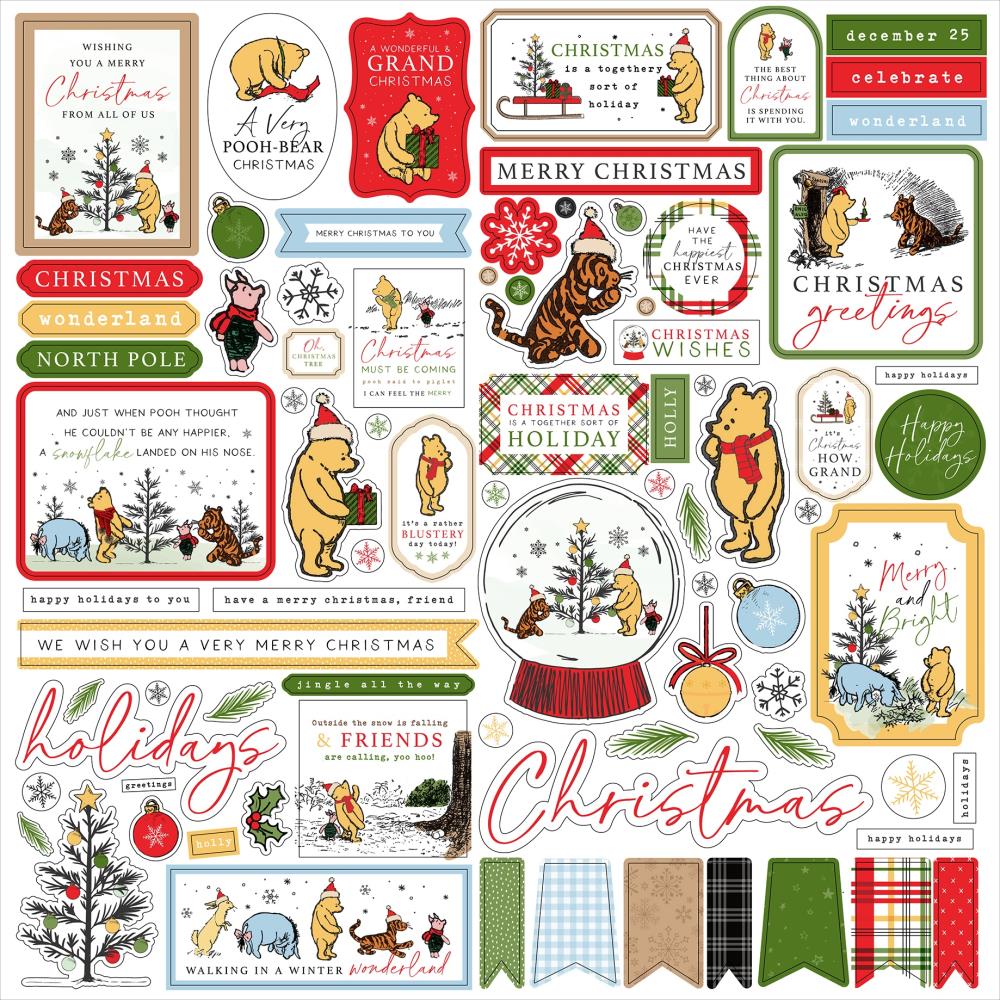 Echo Park Winnie the Pooh Christmas Element Sticker