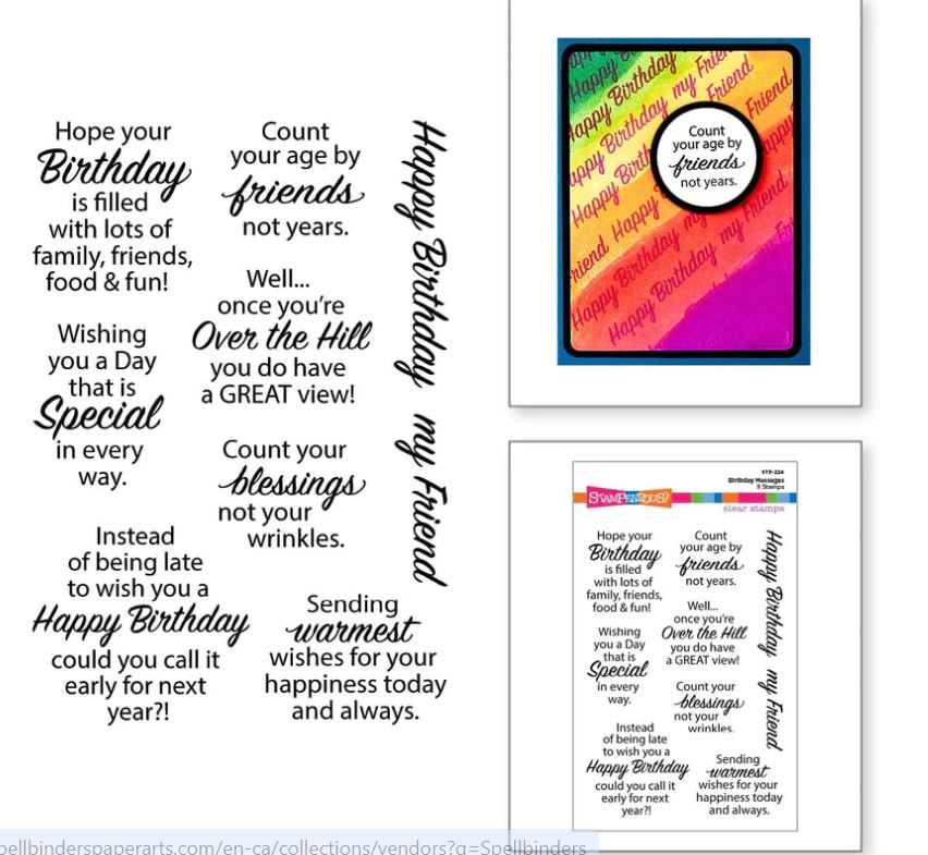 Stampendous Birthday Messages Clear Stamps