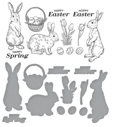 Spellbinders Spring Bunnies Better Press Plate & Die Set