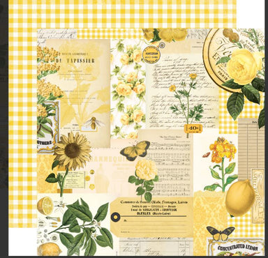 Simple Stories Simple Vintage Color Palette Yellow Collage 12X12 Paper
