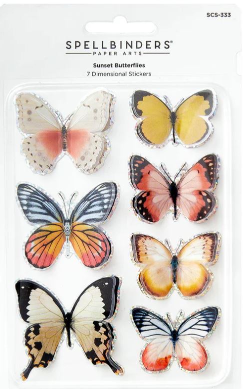 Spellbinders Sunset Butterflies Dimensional Stickers