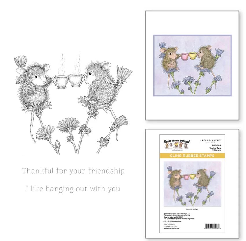 Spellbinders House Mouse Tea For Two Stamp