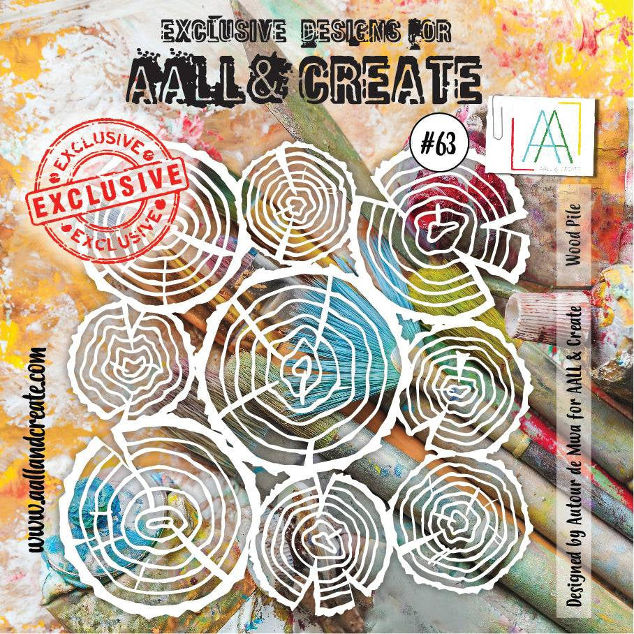 Aall & Create Stencil Wood Pile