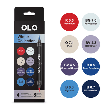 OLO Alcohol Markers Winter Coll 8 Colors