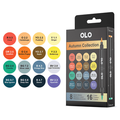 OLO Alcohol Markers Autumn Coll 16 Colors
