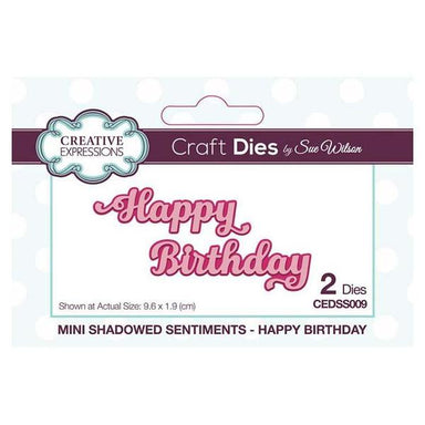 Creative Expressions Mini Shadowed Sentiments Happy Birthday