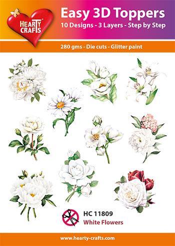 Hearty Crafts Easy 3D Toppers White Flowers