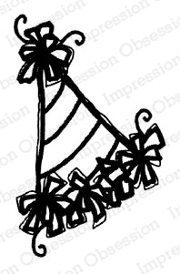 Impression Obsession Dogs Birthday Hat Cling Stamp