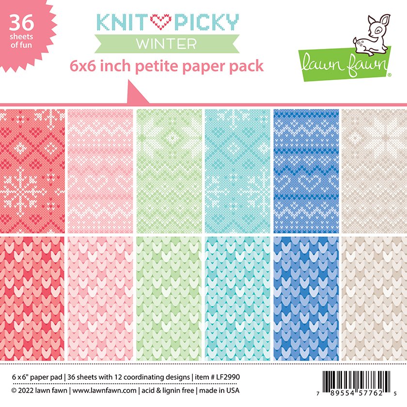 Lawn Fawn Knit Picky 6X6 Paper